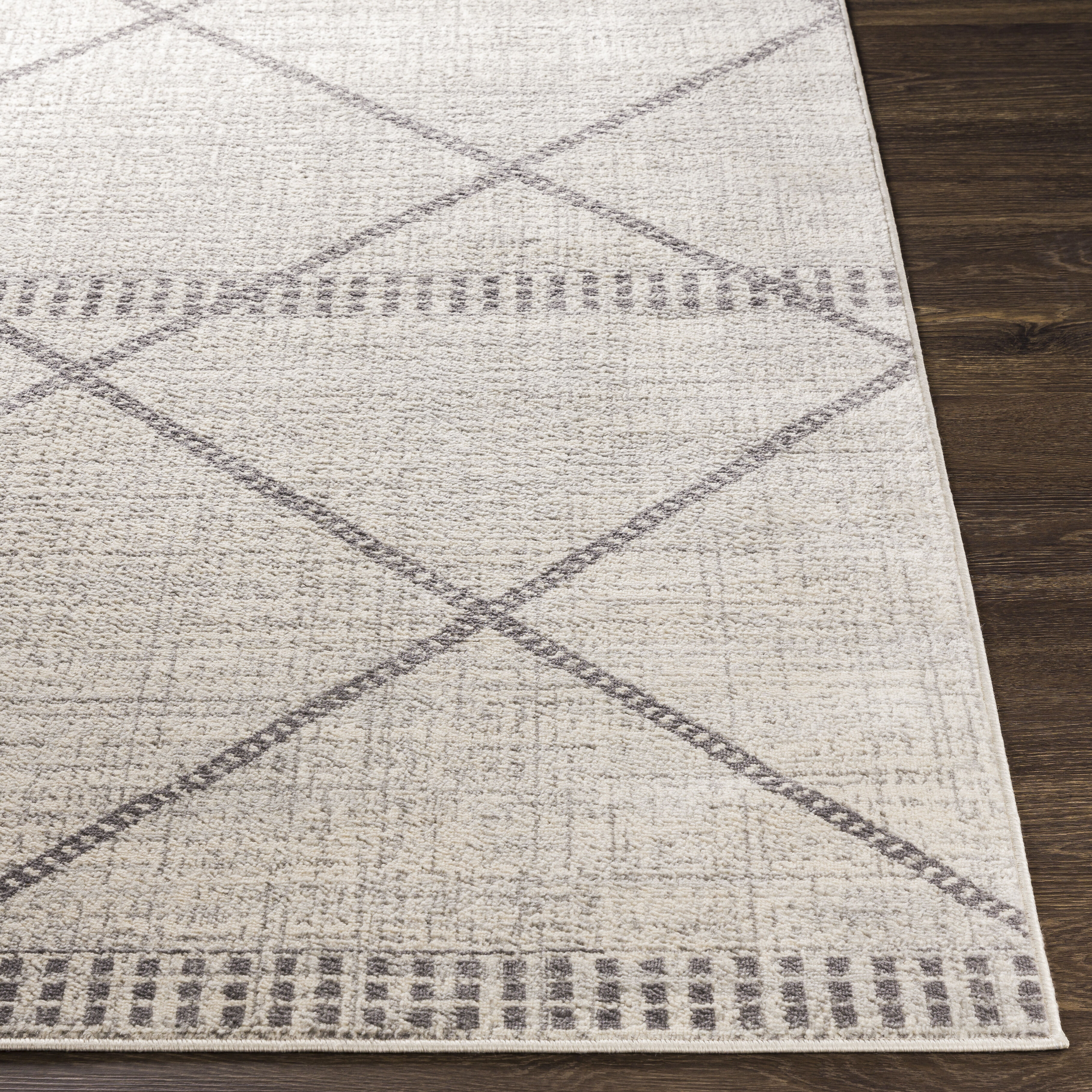 Roma 108 X 79 inch Light Grey Rug in 7 x 9, Rectangle