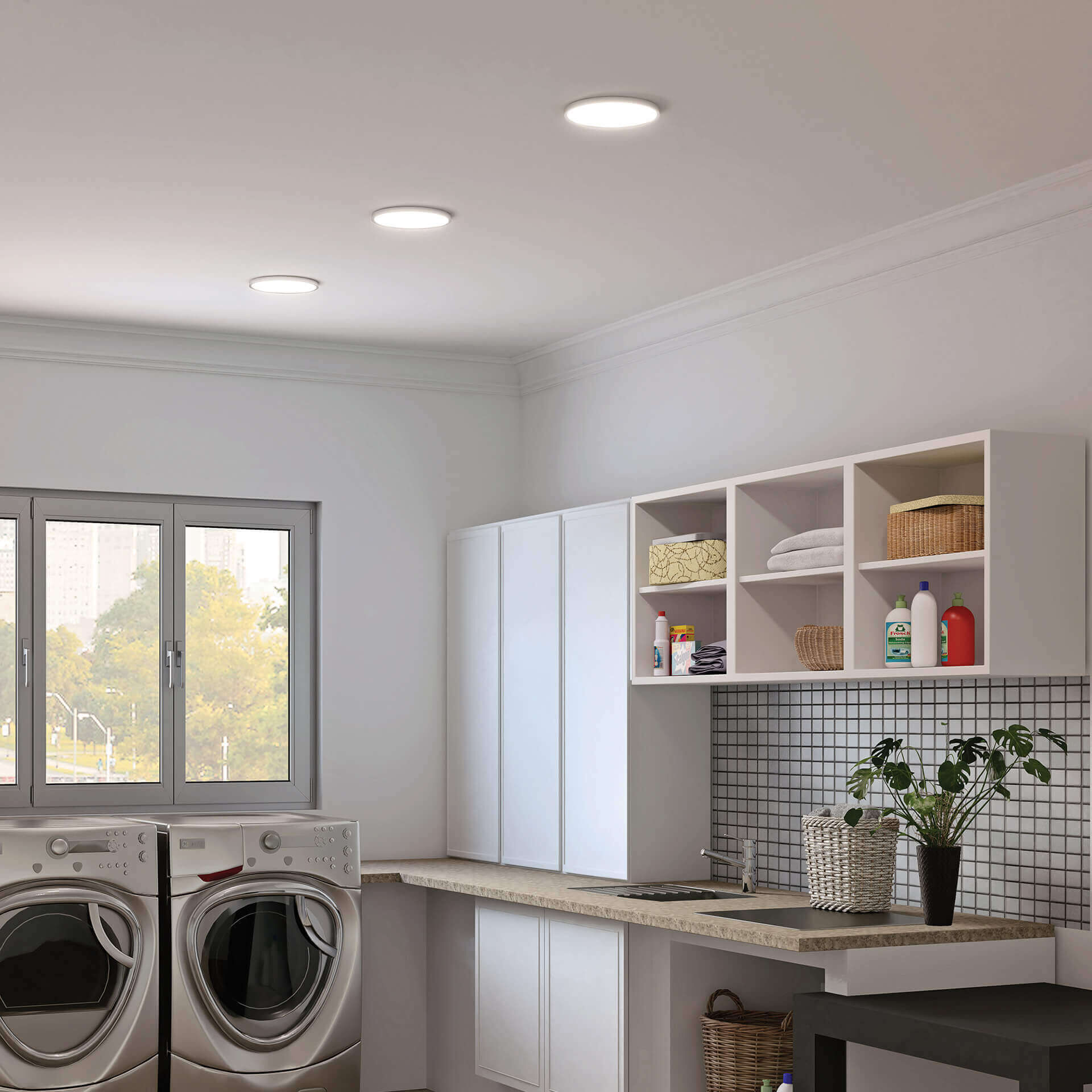 Essential LED 6.5 inch White Flushmount Ceiling Light Slim