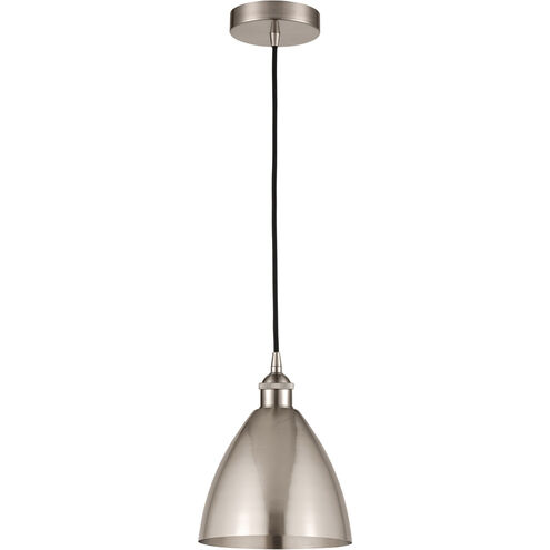 Edison Dome LED 8 inch Brushed Satin Nickel Mini Pendant Ceiling Light