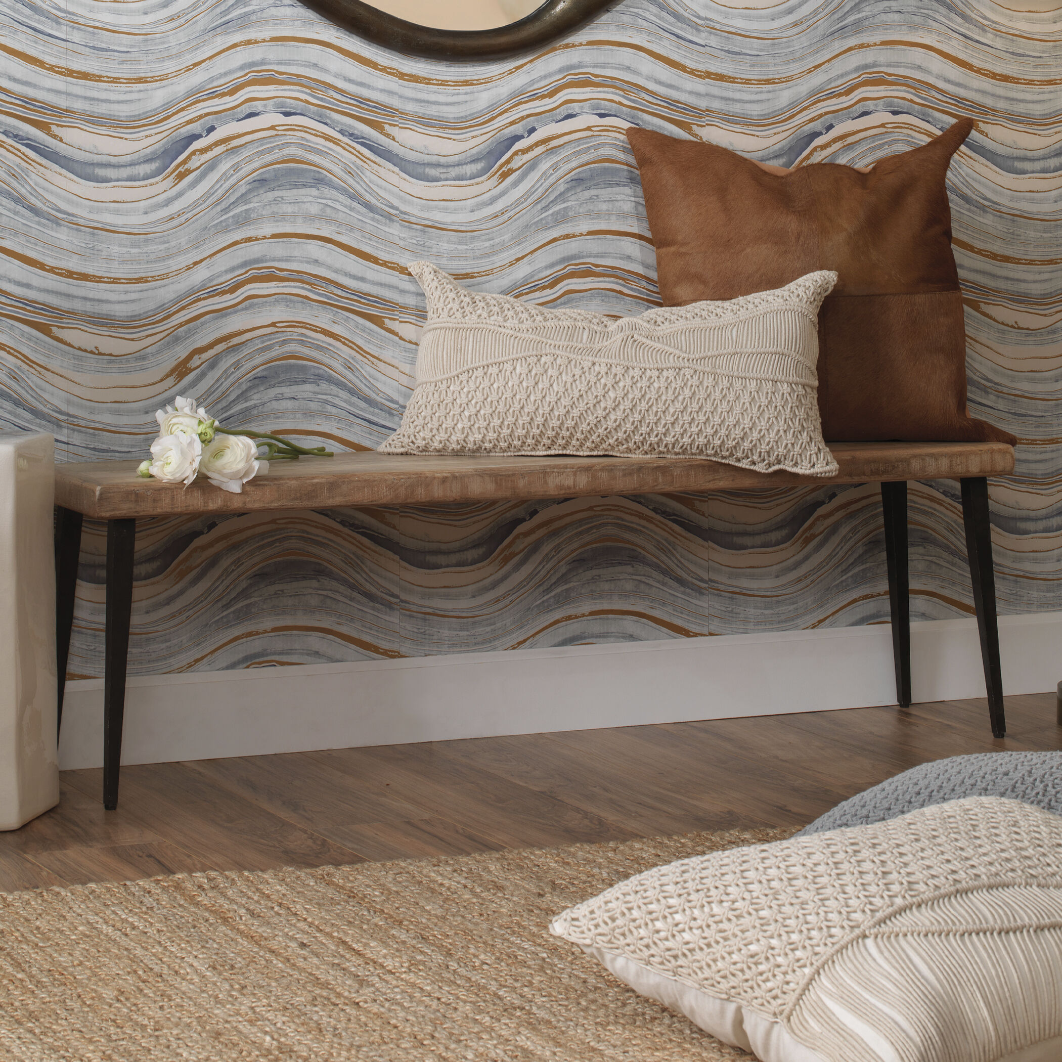 Farmhouse Natural Wood Bench