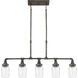 Squire 5 Light 38 inch Rustic Black Island Chandelier Ceiling Light