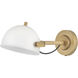 Spence 1 Light 7.25 inch Chalk White with Heritage Brass Interior Wall Mount Wall Light