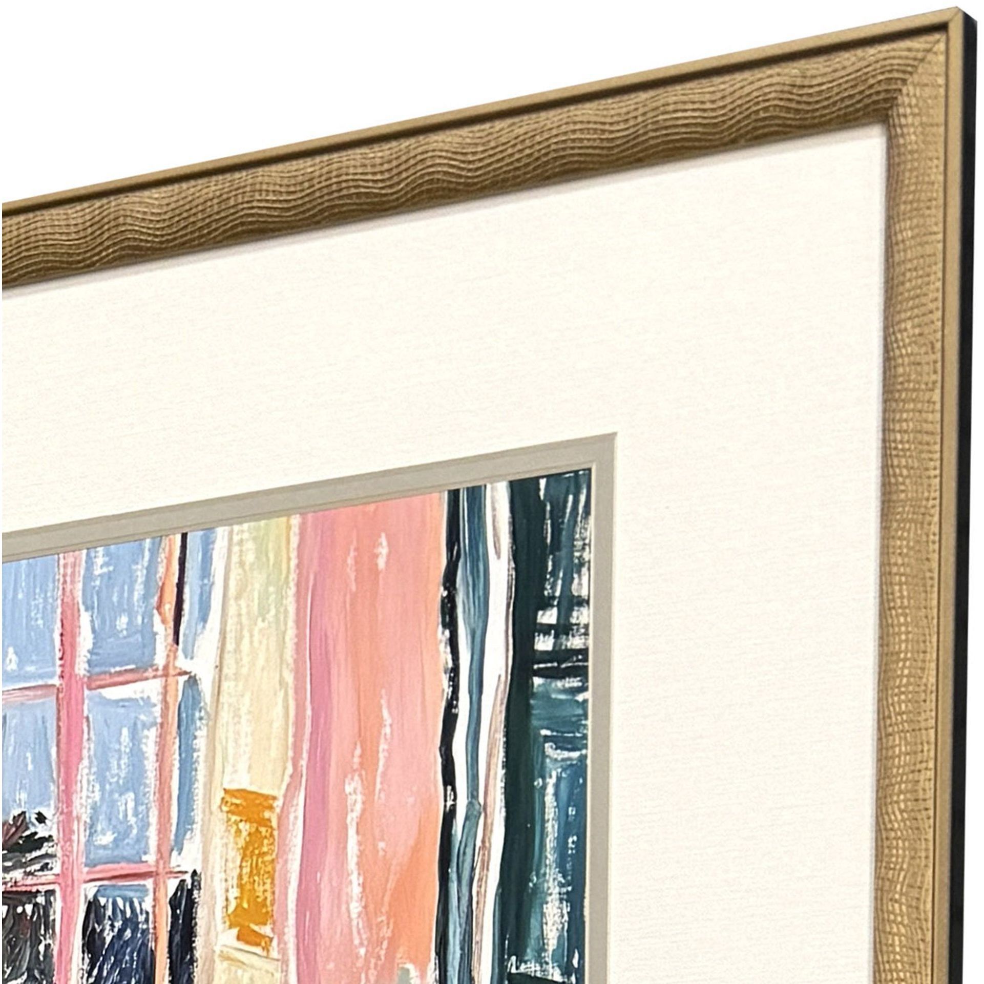 Dinner's Ready Pink and Blue and Green and Teal Framed Art