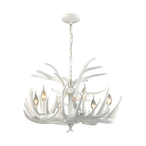 Clara 6 Light 25 inch Matte White Chandelier Ceiling Light