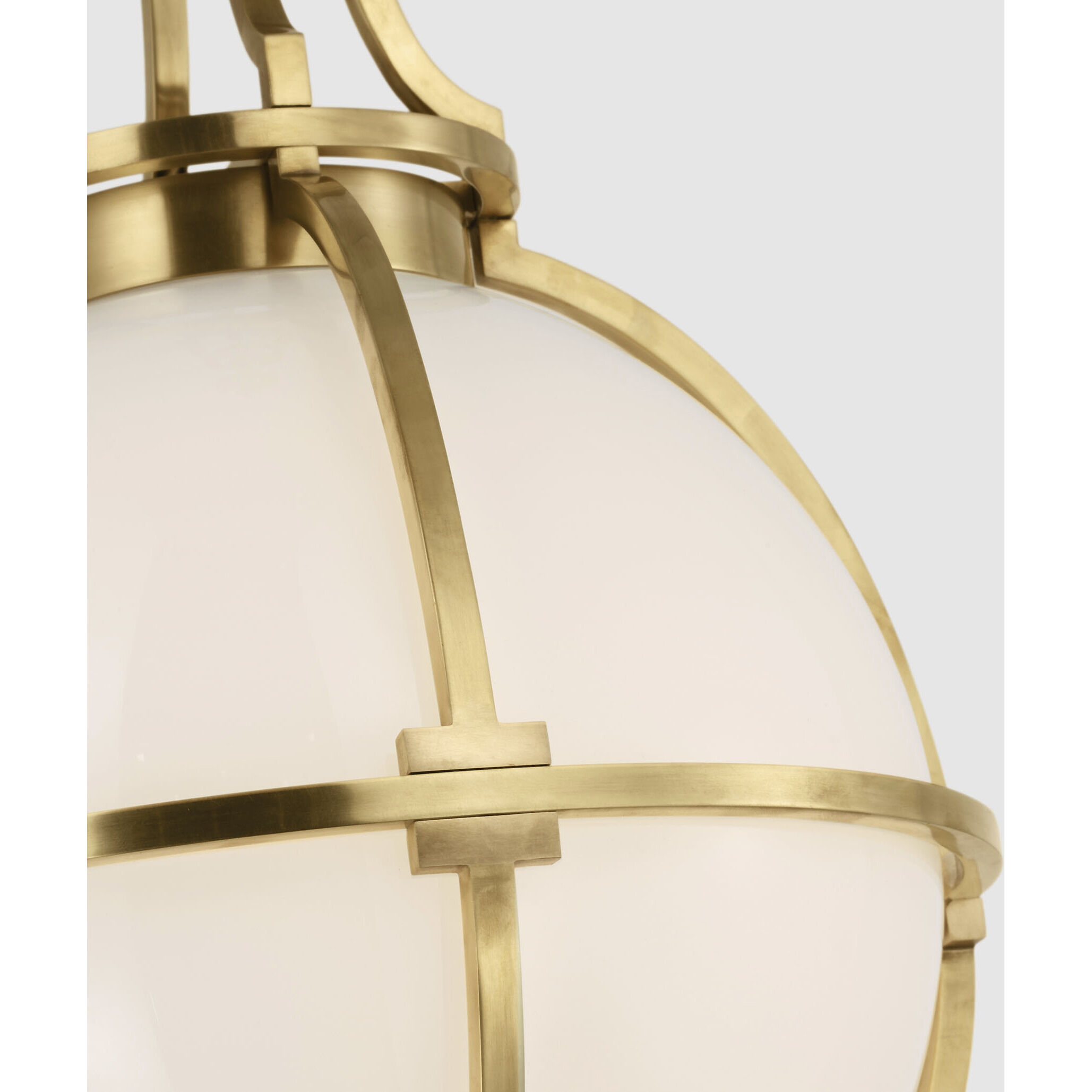 Chapman & Myers Gracie LED 13 inch Antique-Burnished Brass Captured Globe Pendant Ceiling Light, Medium