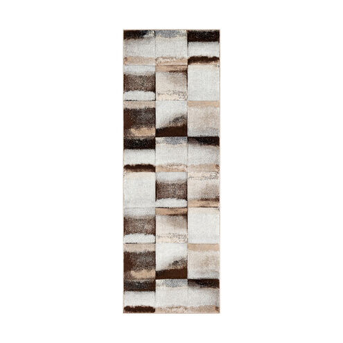 Colonie 91 X 31 inch Dark Brown/Medium Gray/Ivory/Beige/Black Rugs, Runner