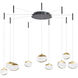 Athena LED 12.2 inch Matte Black and Brushed Brass Pendant Ceiling Light