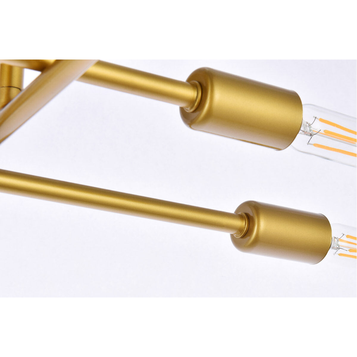 Script 8 Light 19.1 inch Brass Flush Mount Ceiling Light