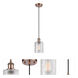 Ballston Cobbleskill 1 Light 5 inch Antique Copper Mini Pendant Ceiling Light in Clear Glass, Ballston