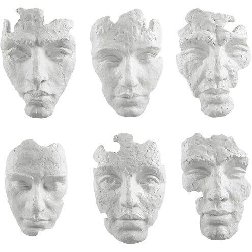 Self-Portrait Matte White Wall Decor, Set of 6