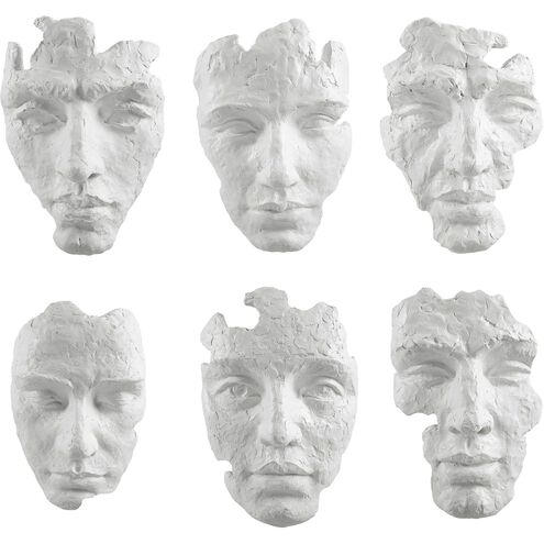 Self-Portrait Matte White Wall Decor, Set of 6