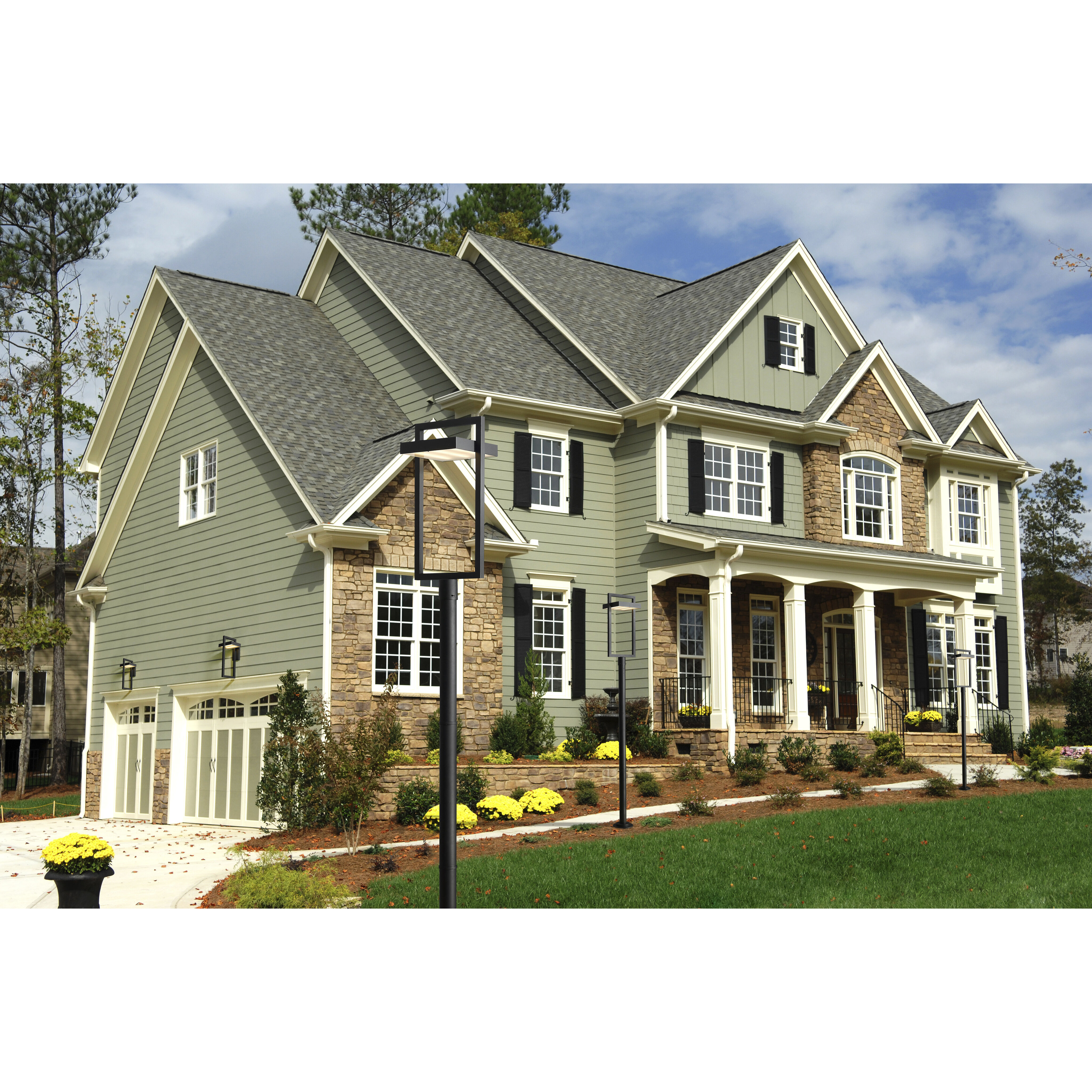 Luttrel LED 104.25 inch Black Outdoor Post Mounted Fixture