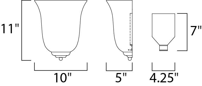 Essentials - 2058x 1 Light 10 inch Oil Rubbed Bronze Wall Sconce Wall Light