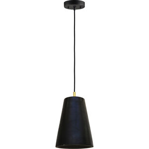 Falla 1 Light 9.8 inch Black Waxed and Polished Brass Pendant Ceiling Light