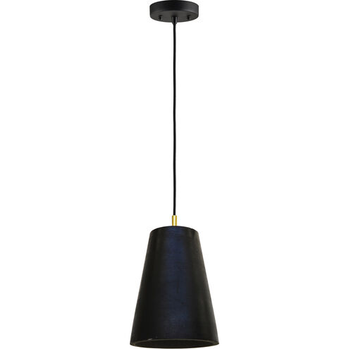 Falla 1 Light 9.8 inch Black Waxed and Polished Brass Pendant Ceiling Light