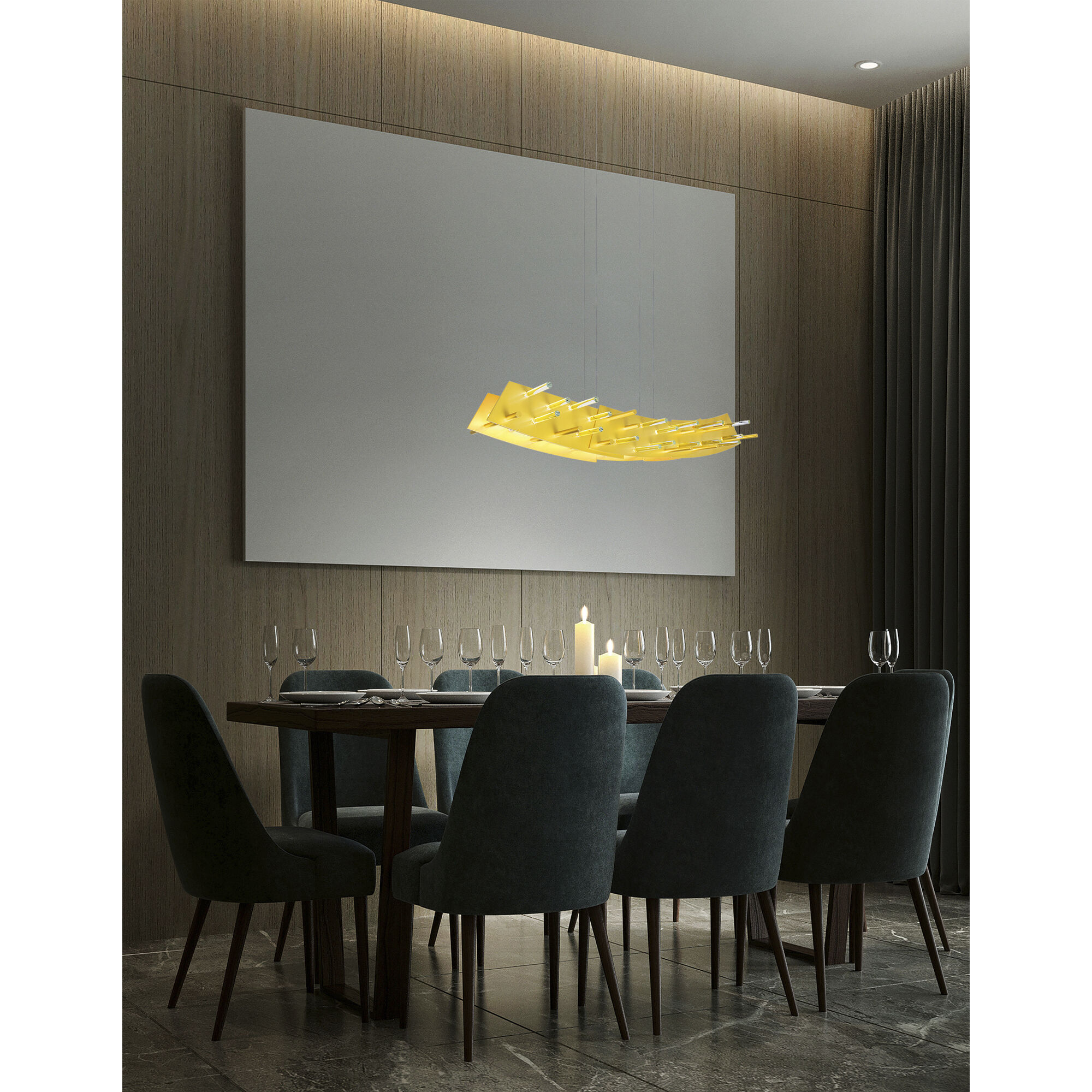 Gondola LED 40 inch Satin Gold Island/Pool Table Light Ceiling Light