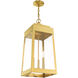 Oslo 3 Light 11 inch Satin Brass Outdoor Pendant Lantern