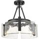 Aenon 3 Light 16.5 inch Matte Black Semi-Flush Mount Ceiling Light