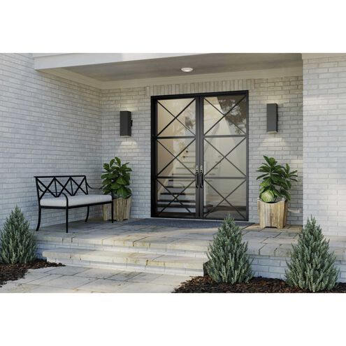 6IN CYL SQRS Up/Down Outdoor Wall Light in Black