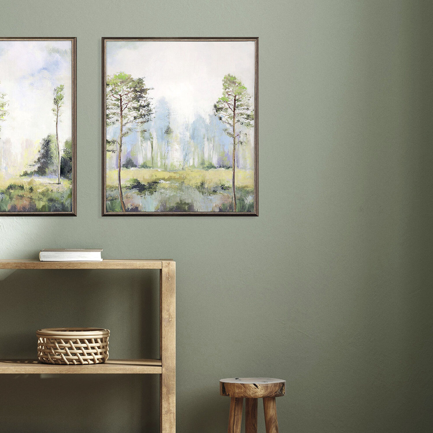 Tall Green Trees 25 X 21 inch Non-Glass Framed Art, Propac