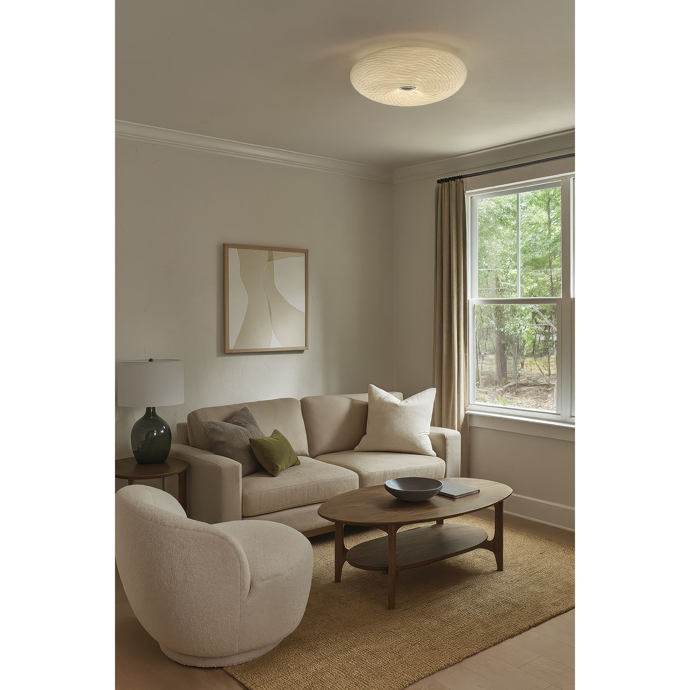 Swirled 2 Light 15.5 inch Chrome Flush Mount Ceiling Light