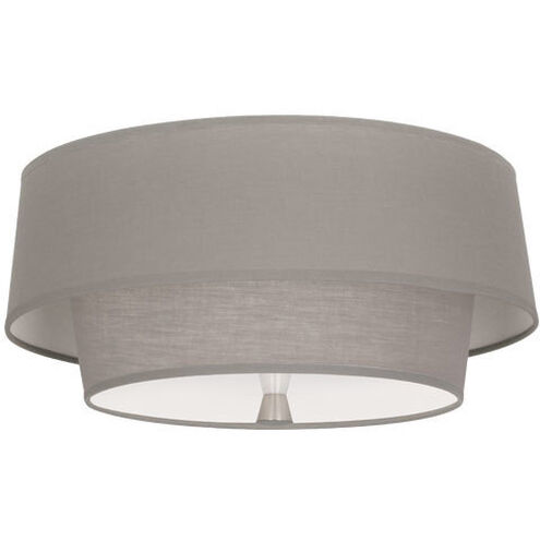 Decker 2 Light 17 inch Polished Nickel Flushmount Ceiling Light in Smoke Gray