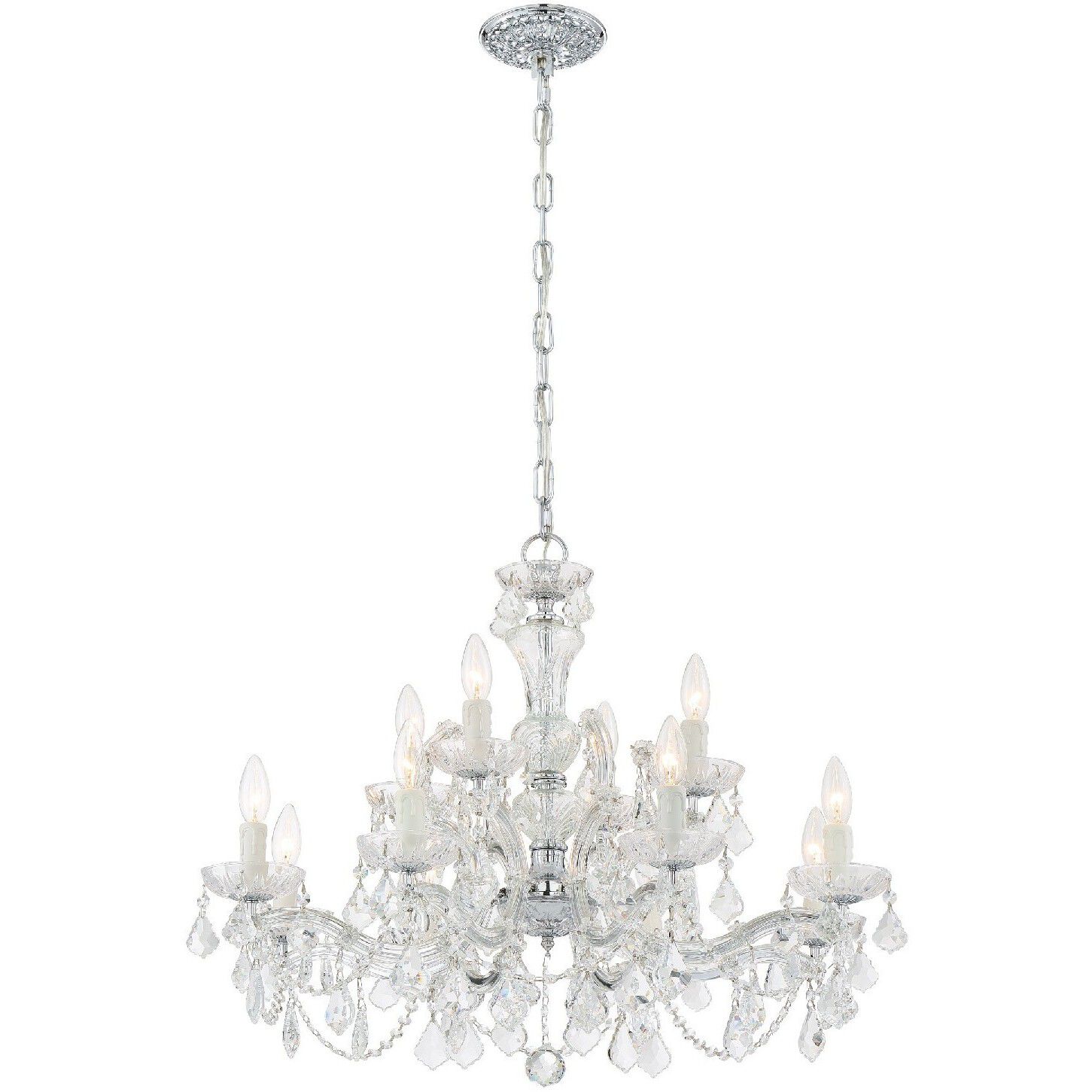 Maria Theresa 12 Light 29 inch Polished Chrome Chandelier Ceiling Light in Clear Spectra