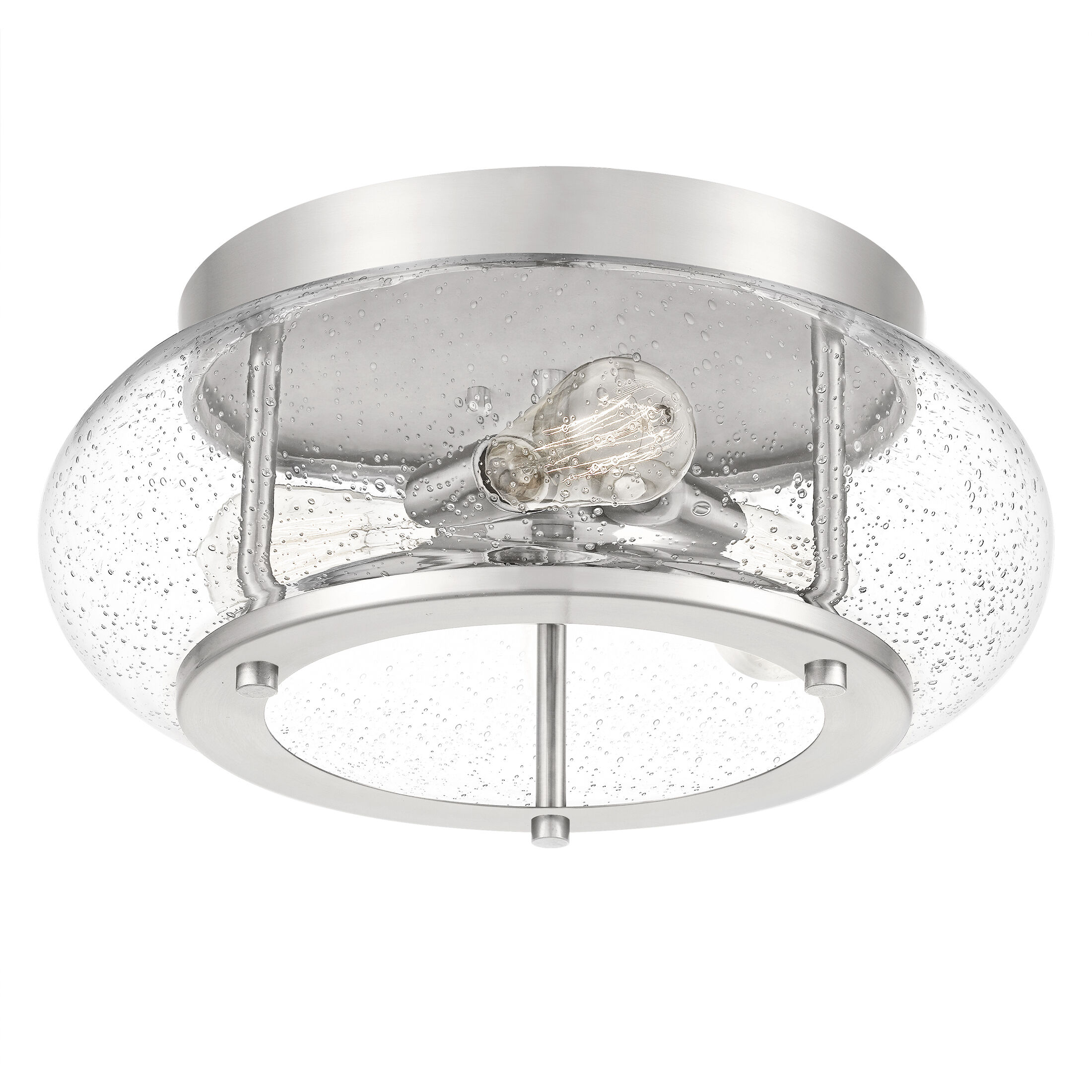 Trilogy 3 Light 16 inch Brushed Nickel Flush Mount Ceiling Light