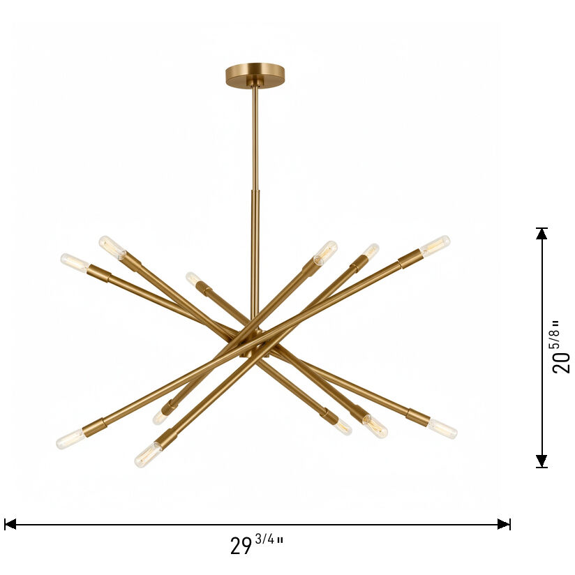 C&M by Chapman & Myers Eastyn 12 Light 29.75 inch Polished Nickel Chandelier Ceiling Light