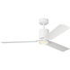 Cleancut 54 inch Matte White with Matte White ABS Blades Indoor/Outdoor Smart Ceiling Fan