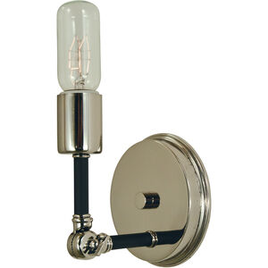 Felix 6 Light 5 inch Polished Nickel with Matte Black Sconce Wall Light in Polished Nickel/Matte Black