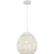Boho 1 Light 12 inch White Pendant Ceiling Light