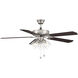 Traditional 52 inch Brushed Nickel with Chestnut and Grey Weathered Oak Blades Ceiling Fan