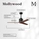 Atlas Mollywood 52 inch Matte Black with Walnut Tone Blades Ceiling Fan