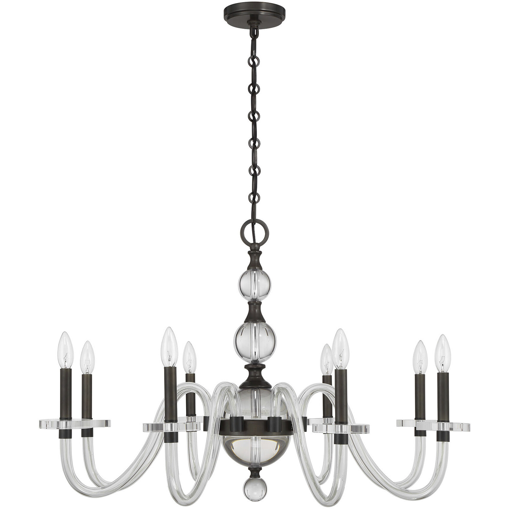 Aragon 8 Light 34 inch Mediterranean Bronze Chandelier Ceiling Light