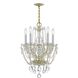 Traditional Crystal 5 Light 14 inch Polished Brass Mini Chandelier Ceiling Light in Clear Hand Cut