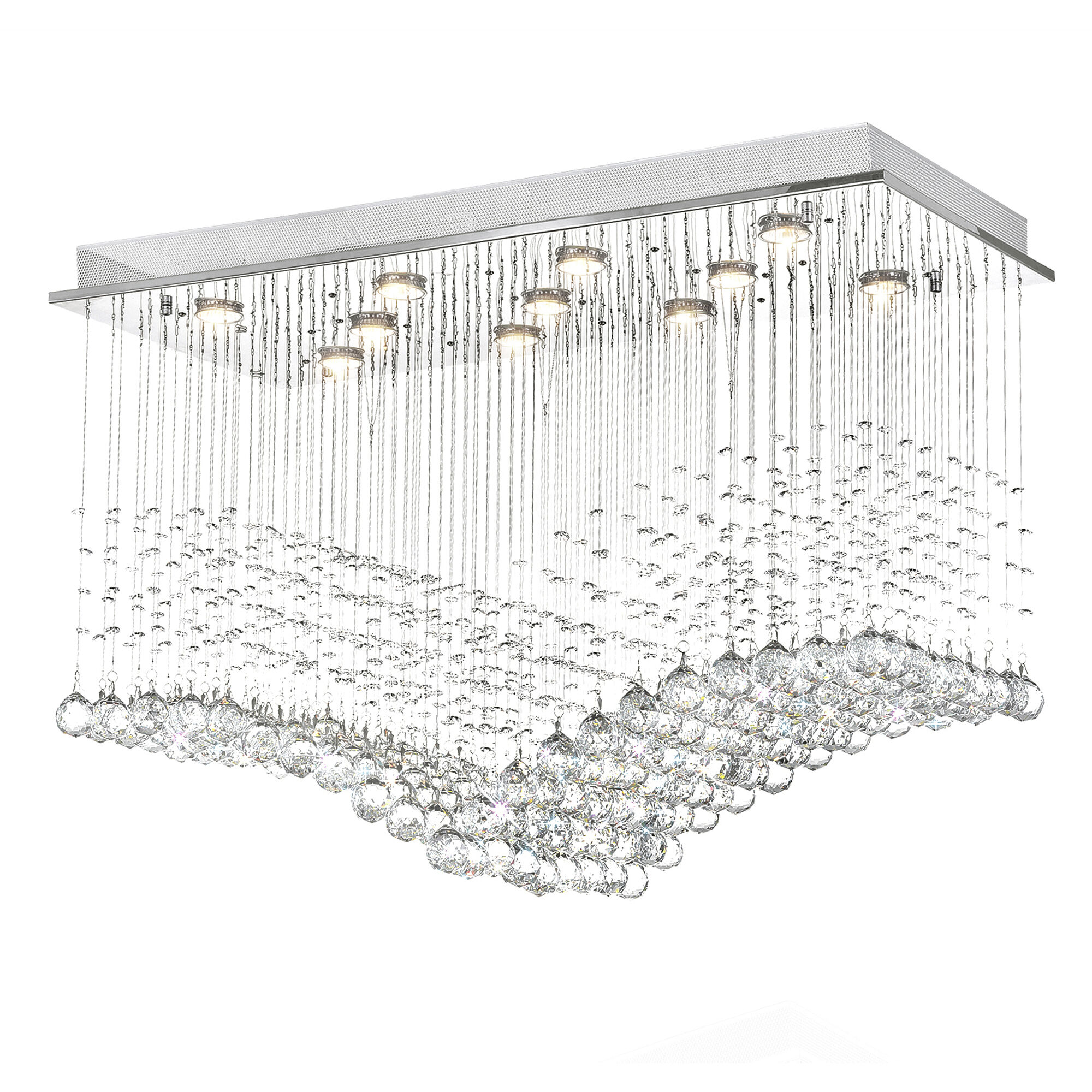 Twinkle 11 Light 17 inch Chrome Flush Mount Ceiling Light