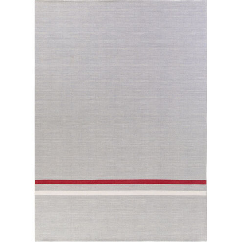 Colton 36 X 24 inch Medium Gray, Light Gray, Dark Red Rug