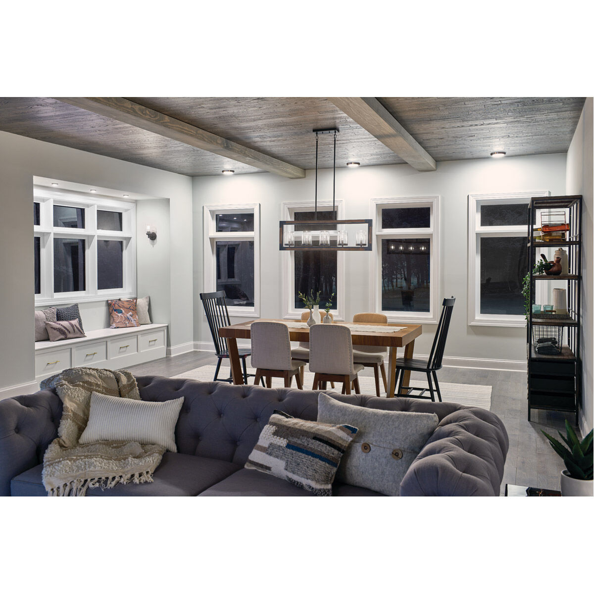 Marimount 5 Light 4.25 inch Auburn Stained Chandelier Linear Ceiling Light