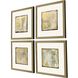 Abstract Collection Modern Antique Silver Leaf Wood With Champagne Wash And Painted Black Edge Framed Art