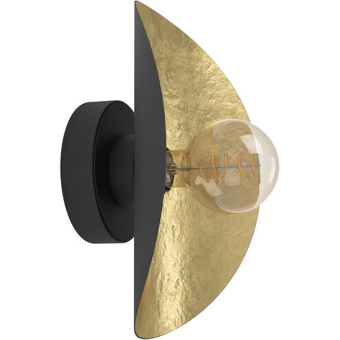 Saceda 1 Light 11.42 inch Black and Gold Leaf Flush Mount Ceiling Light