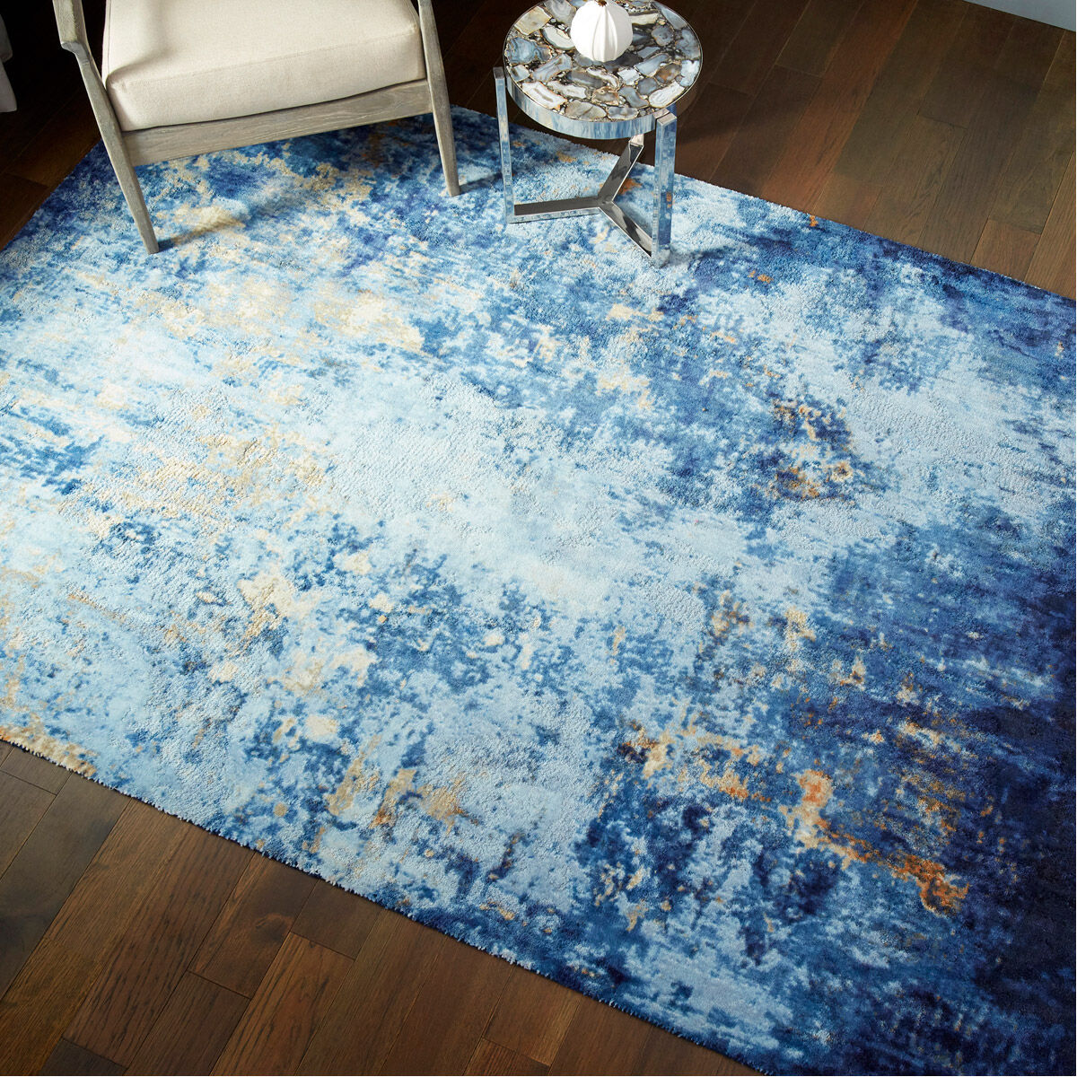 Geodance 17 inch Nickel Side Table