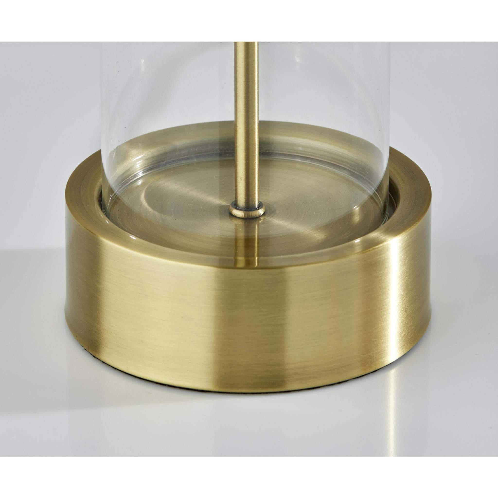 Troy 25 inch 40.00 watt Antique Brass and Clear Glass Table Lamp Portable Light