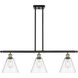 Ballston Ballston Cone LED 36 inch Black Antique Brass and Matte Black Island Light Ceiling Light in Clear Glass