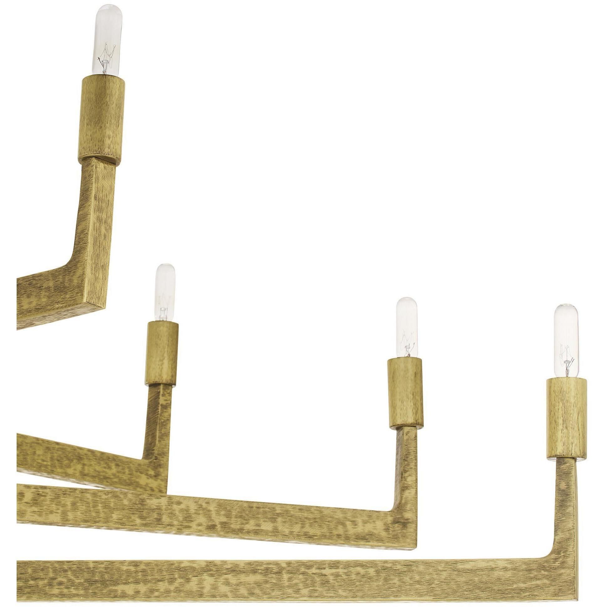 Griff 12 Light 56 inch Antique Brass Chandelier Ceiling Light, Large