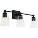 Rory 3 Light 23 inch Matte Black Vanity Light Wall Light