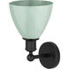 Edison Plymouth Dome 1 Light 7.5 inch Matte Black Sconce Wall Light in Seafoam