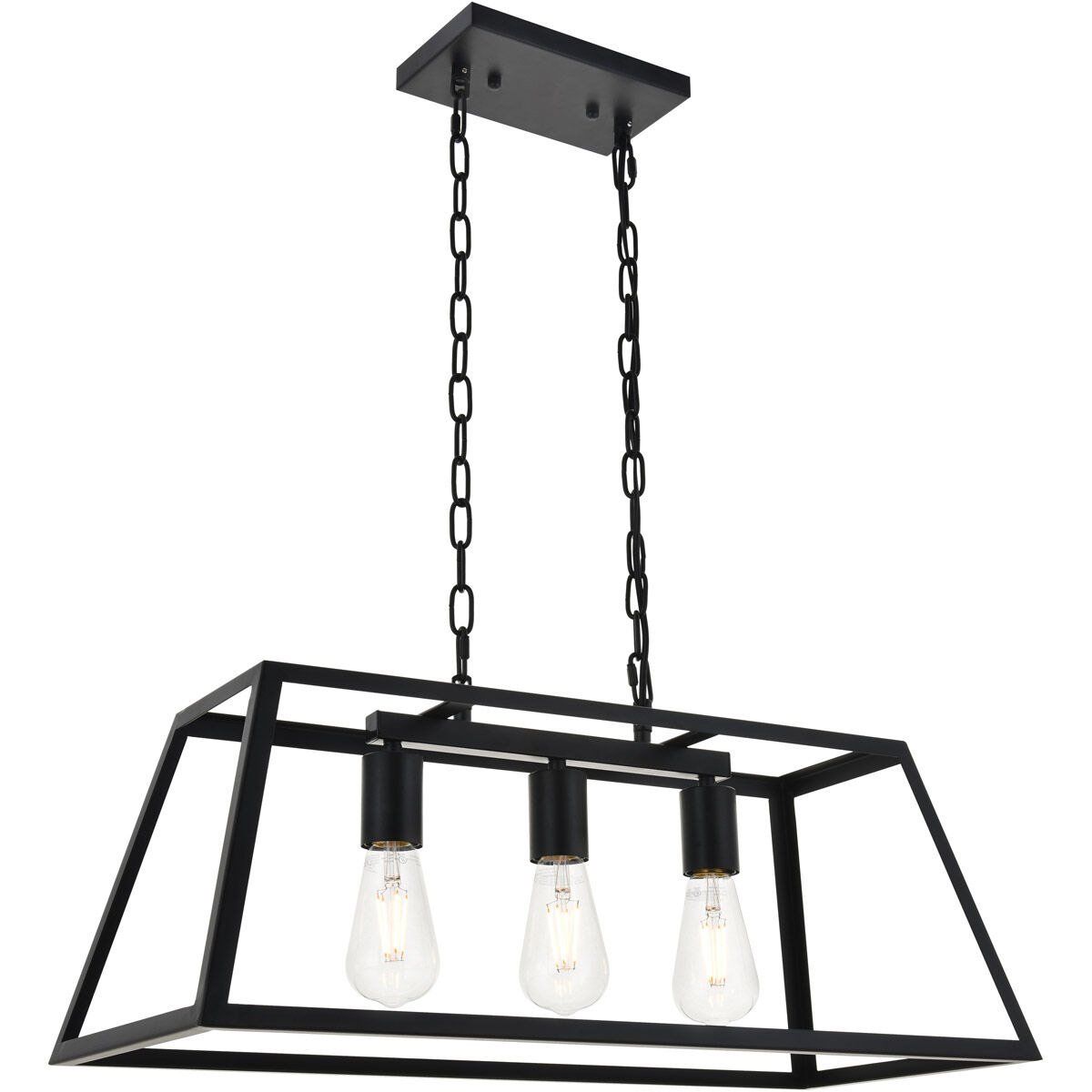 Resolute 3 Light 25 inch Black Pendant Ceiling Light