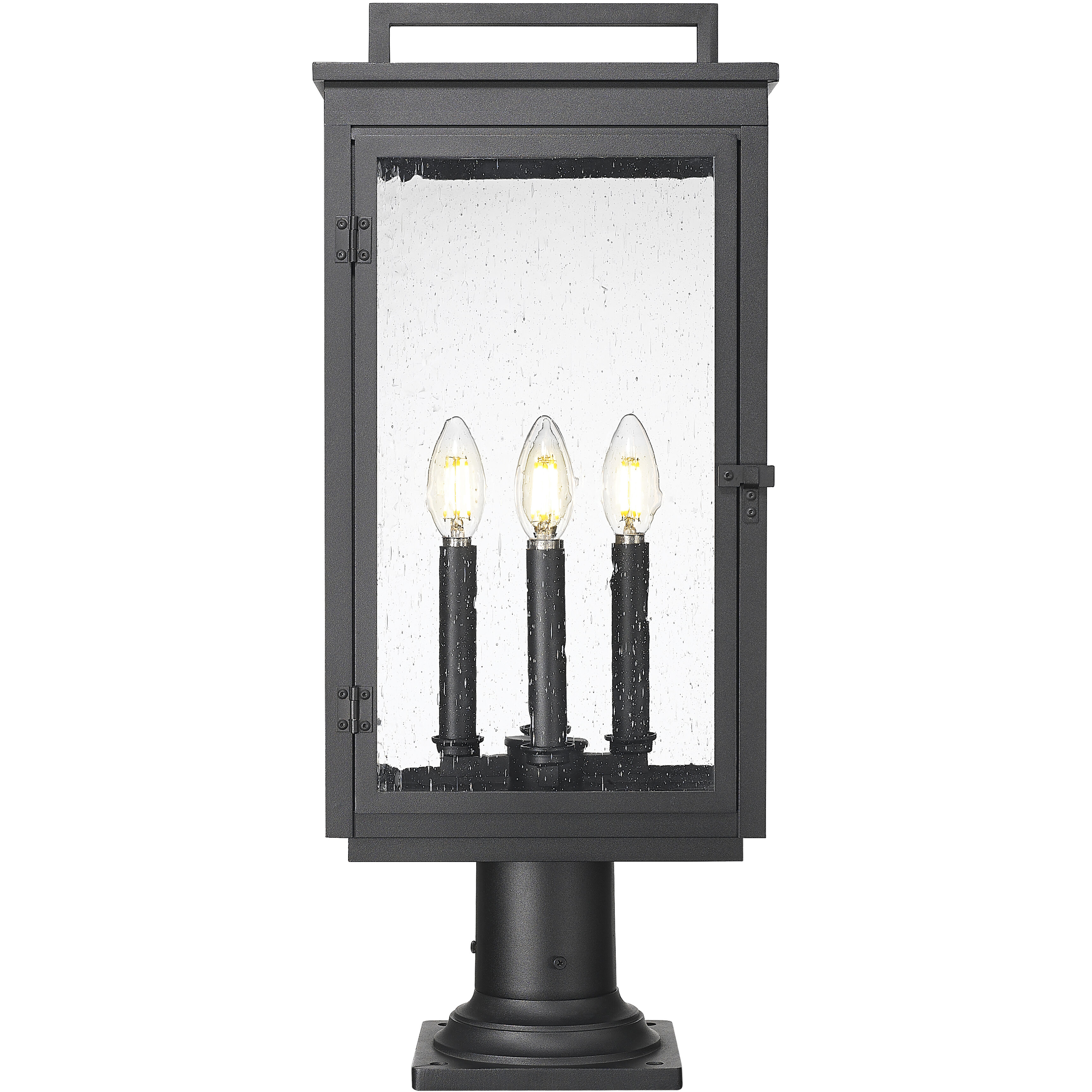 Hartwell 4 Light 24.75 inch Sand Black Outdoor Pier Mounted Fixture