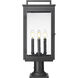 Hartwell 4 Light 24.75 inch Sand Black Outdoor Pier Mounted Fixture